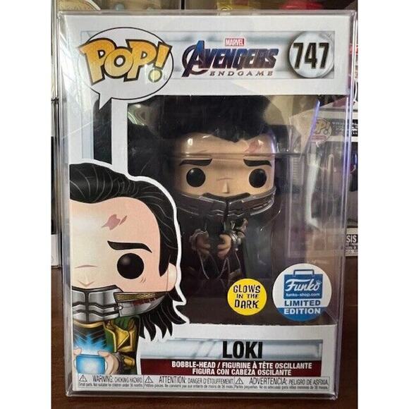 Funko Pop Marvel Avengers Endgame Loki #747 GITD Funko Shop Exclusive - Picture 1 of 7